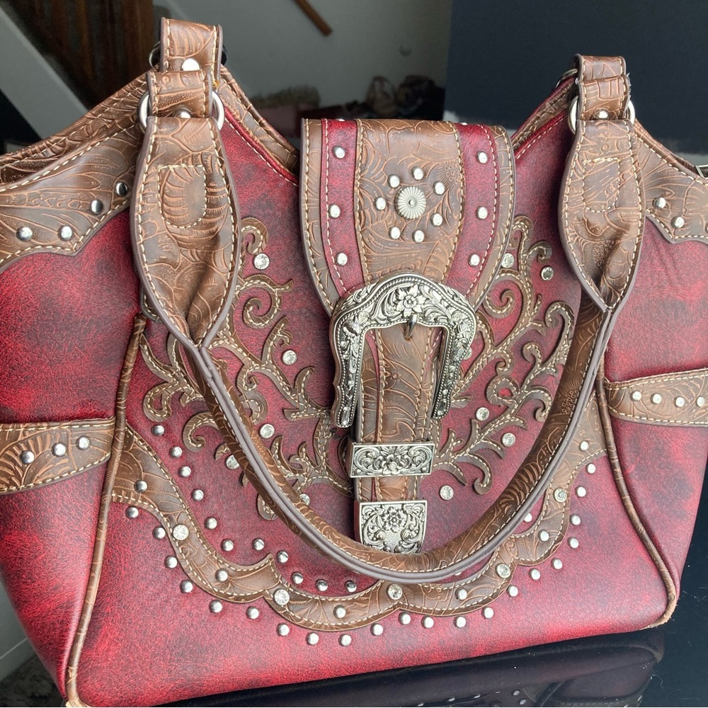 Cowboy Belt buckle leather purse 👜